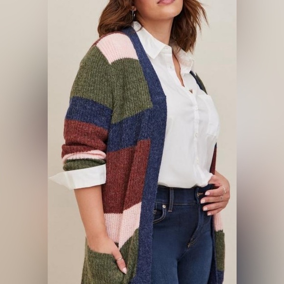 Torrid Chunky Duster Sweater Size 0= L/ 12 - Picture 3 of 11